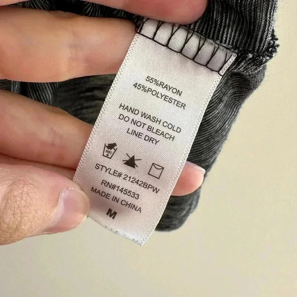 W5 Black and White Marble Striped Tank Top with Aztec Print Shoulders, Size Med - Picture 14 of 15